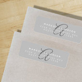 Mongoram Chic | Stilvolle Script Gray Rücksendeadr