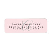 Mongoram Chic Stilvolle Script Rosa Rücksendeadres (Vorne)