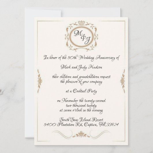 Mongram 50-Jubiläumsfeier Einladung (Vorderseite)