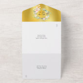 Mongram, 50. Wedding Anniversary Floral Gold All In One Einladung (Außenbereich)