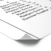 Mongram Alphabetisches Hochzeitdiagramm Poster (Ecke)