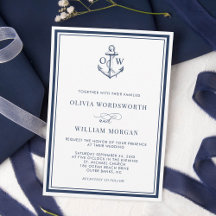 Mongram Anchor White Navy Nautical Wedding