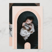 Mongram Arch Foto Birth Announccard Einladung (Vorne/Hinten)