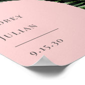 Mongram Arches Tropical Palm Leaf Wedding Poster (Ecke)