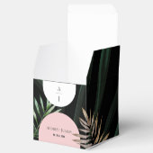 Mongram Arches Tropical Palm Tree Wedding Geschenkschachtel (Geöffnet)