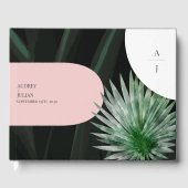 Mongram Arches Tropical Wedical Guest Book Gästebuch (Vorderseite)