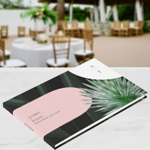 Mongram Arches Tropical Wedical Guest Book Gästebuch
