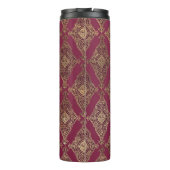 Mongram aus Burgund und Gold Paris Edelstein Thermosbecher (Rückseite)