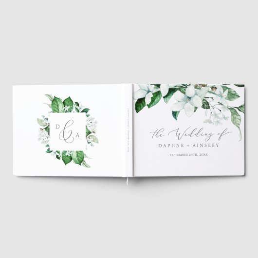 Mongram Back Wedding Gästebuch (Voll)