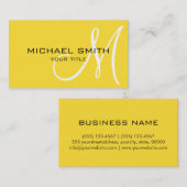 Mongram Bananengelber Hintergrund Visitenkarte (Vorne/Hinten)