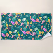 Mongram Beach Handtuch für tropischen Sommerspass (Vorderseite)