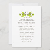 Mongram Birch Tree Branch Wedding Einladung (Vorderseite)