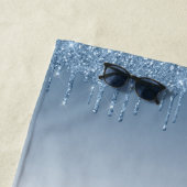 Mongram Blue Glitzer Tropfen Strandtuch (Beispiel)