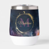 Mongram Blue Gold Galaxy Sky Planets (Vorderseite)