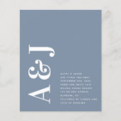 Mongram Blue QR Code Einladung zum Hochzeitsfeiern (Vorderseite)