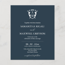 Mongram Blue Wedding Einladung Flyer