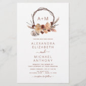 Mongram Boho Pampas Grass Wedding (Vorderseite)