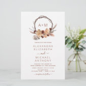 Mongram Boho Pampas Grass Wedding (Stehend Vorderseite)