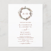 Mongram Boho Pampas Grass Wedding (Vorderseite)