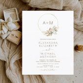 Mongram Boho Tropical Pampas Grass Wedding Flyer