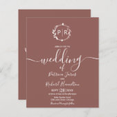 Mongram Budget Wedding Einladungen (Vorne/Hinten)