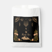 Mongram Celestial Mitternacht Black Stars Hochzeit Geschenktütchen (Vorderseite)