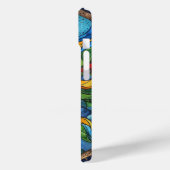 Mongram Celestial Sun-Hartglas Case-Mate iPhone Hülle (Rückseite / Links)