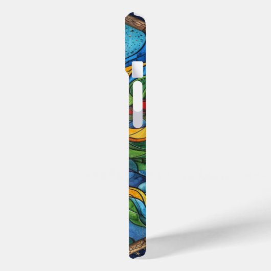 Mongram Celestial Sun-Hartglas Case-Mate iPhone Hülle (Rückseite / Links)