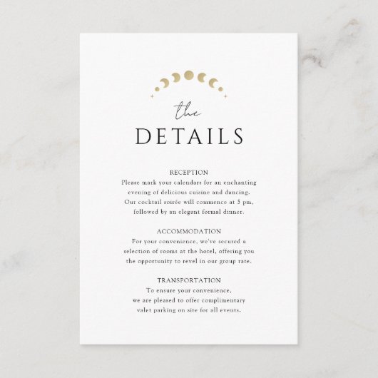 Mongram Celestial Wedding Begleitkarte (Vorderseite)