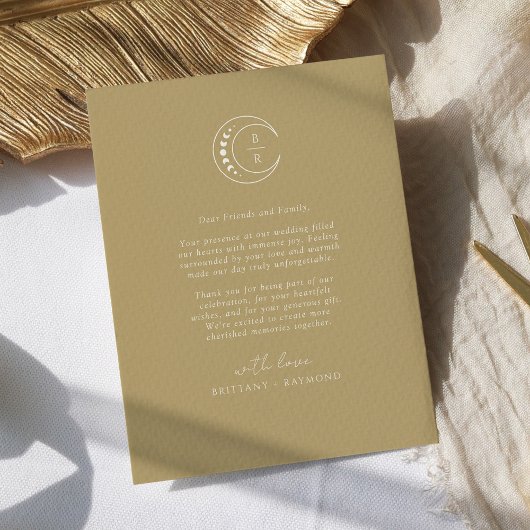 Mongram Celestial Wedding Dankeskarte