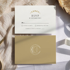 Mongram Celestial Wedding RSVP Karte