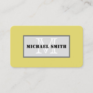 Mongram Citrine Solid Color Background Visitenkarte
