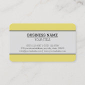 Mongram Citrine Solid Color Background Visitenkarte (Rückseite)