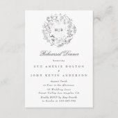 Mongram Classic Wreath Wedding Probe Dinner Begleitkarte (Vorderseite)