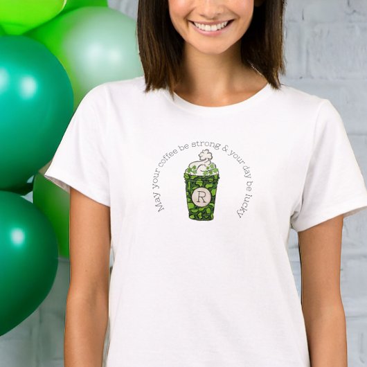 Mongram Coffee St Patrick's Day Festive Funny T-Shirt