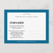 Mongram Collage Wedding Announcement - Blue Ankündigungspostkarte (Rückseite)