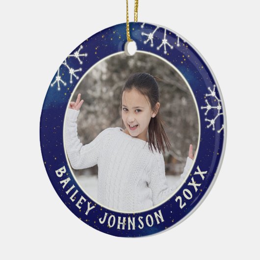 Mongram Constellation Pattern für das Weihnachts-F Keramik Ornament (Links)