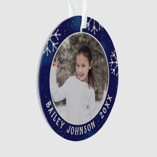 Mongram Constellation Pattern für das Weihnachts-F Ornament (Vorderseite)