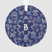 Mongram Constellation Pattern für das Weihnachts-F Ornament (Rückseite)