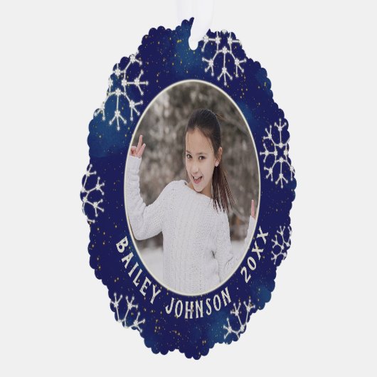 Mongram Constellation Pattern für das Weihnachts-F Ornament Karte (Rechts)