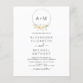 Mongram Daisy Sage Green Floral Wedding Flyer (Vorne)