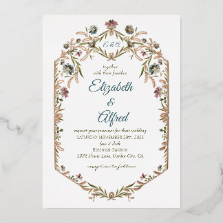 Mongram Floral Foil Vine Wedding Folien Feiertagskarte