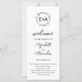 Mongram Floral Wedding Program (Vorderseite)