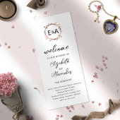 Mongram Floral Wedding Program