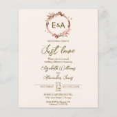 Mongram Foto Budget Wedding Einladungen (Vorderseite)