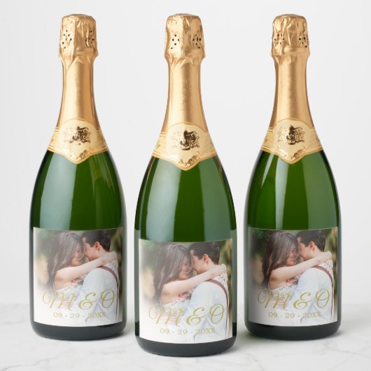 Mongram Foto Sparkling Wine Schaumweinetikett (Flaschen)