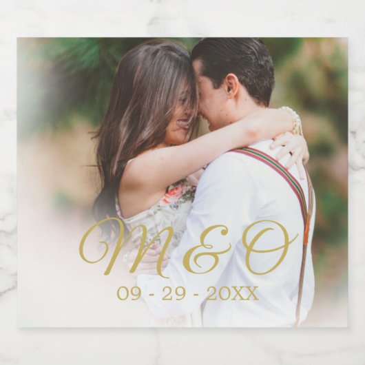 Mongram Foto Sparkling Wine Schaumweinetikett (Einzelnes Label)