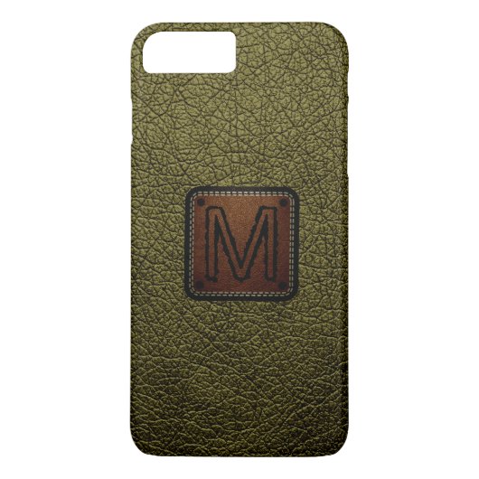 Mongram für antike Bronze-Leder Case-Mate iPhone Hülle (Rückseite)