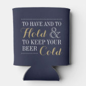 Mongram für Hochzeiten von Marine und Gold Dosenkühler (Rückseite)