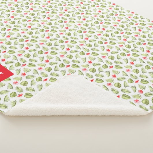 Mongram für moderne tropische Palm-Blätter Sherpadecke (3/4)